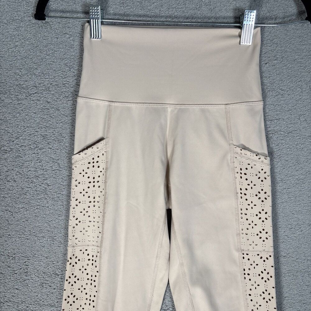 Aerie Women’s Size Small Offline Leggings Nude Beige Eyelets‎ Pockets Athleisure - Picture 2 of 15